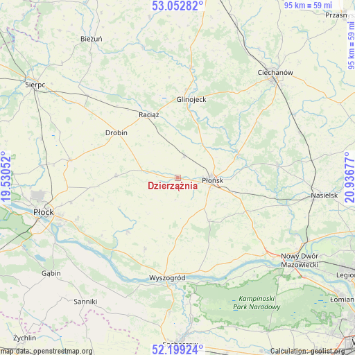 Dzierzążnia on map