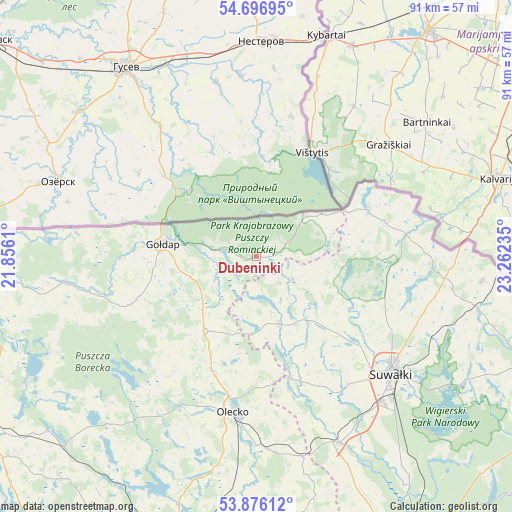 Dubeninki on map