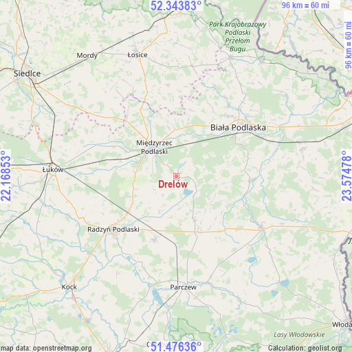 Drelów on map