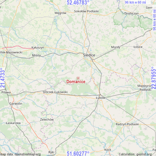 Domanice on map