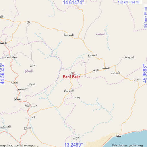 Banī Bakr on map
