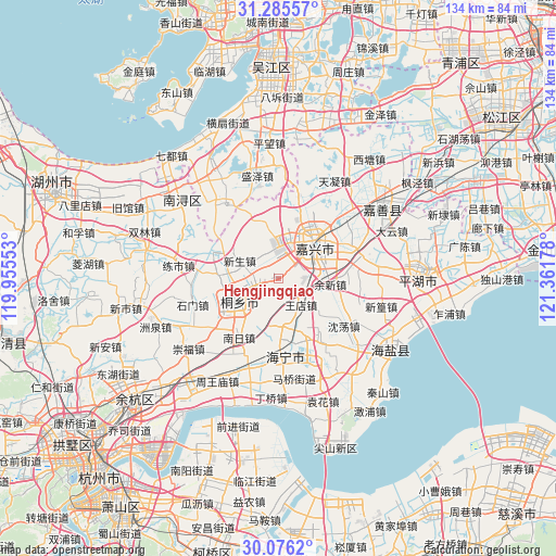 Hengjingqiao on map