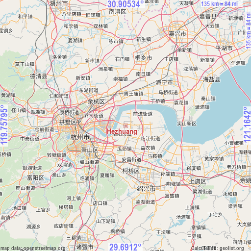 Hezhuang on map