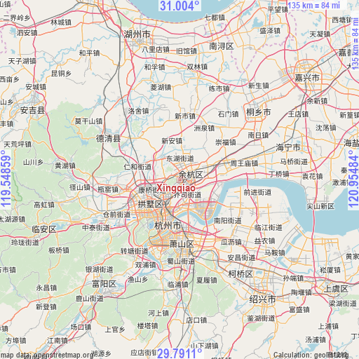 Xingqiao on map