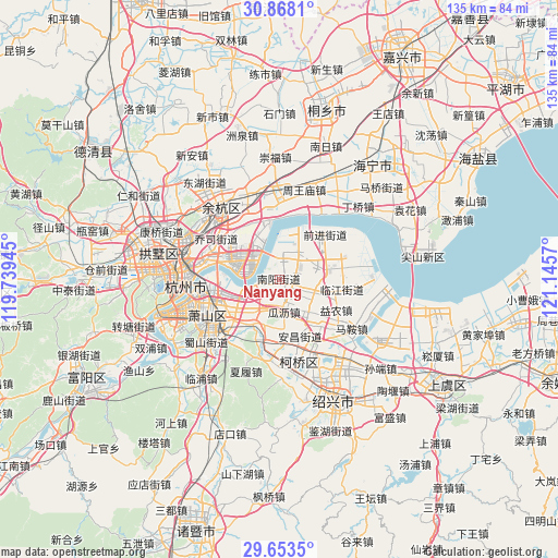 Nanyang on map