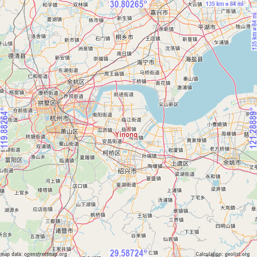 Yinong on map