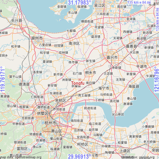 Tongfu on map