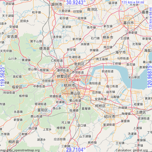 Jiubao on map