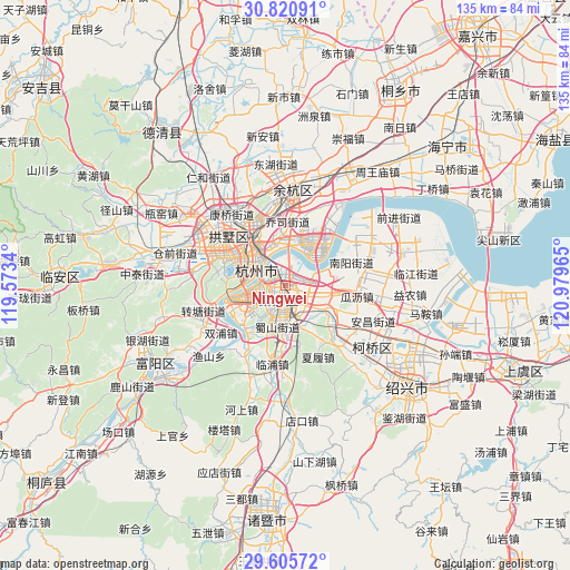 Ningwei on map