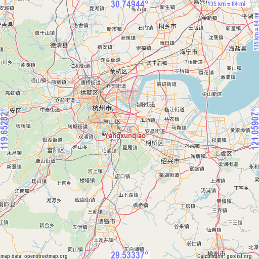 Yangxunqiao on map