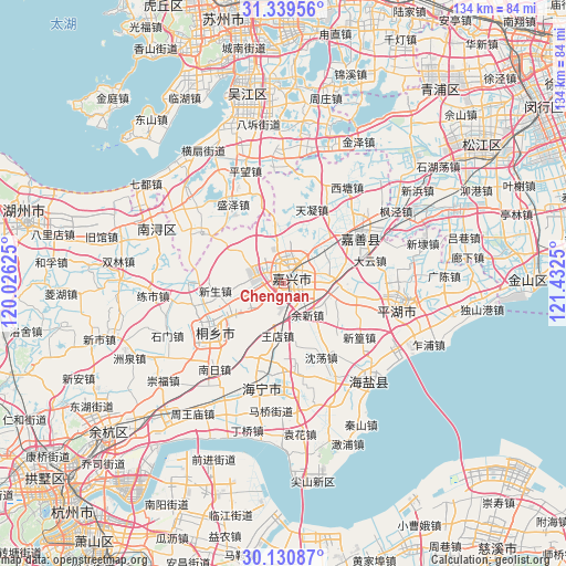 Chengnan on map