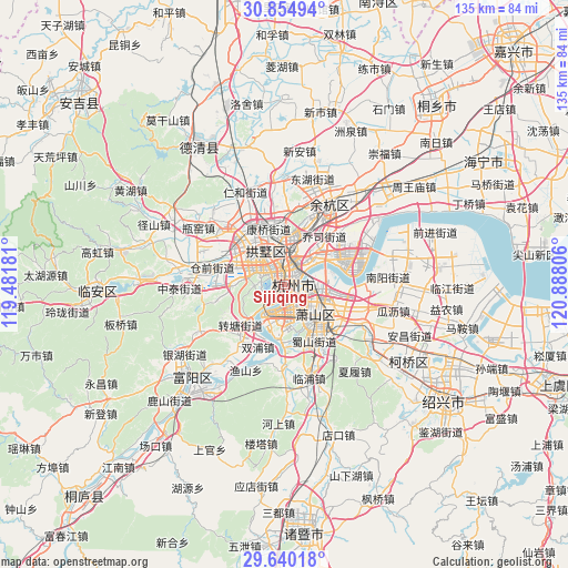 Sijiqing on map