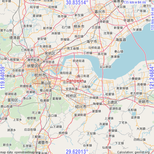 Dangwan on map