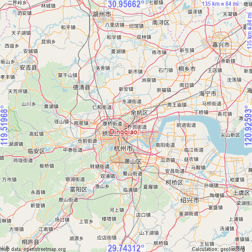 Dingqiao on map