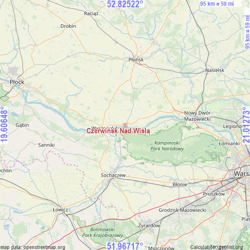 Czerwińsk Nad Wisłą on map