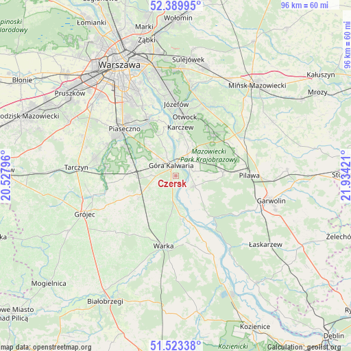 Czersk on map