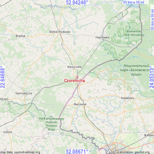 Czeremcha on map