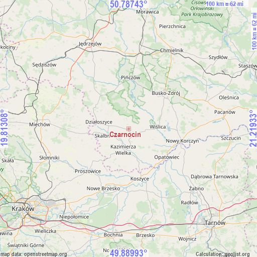 Czarnocin on map