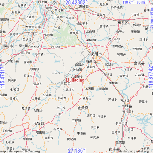 Liujiaqiao on map