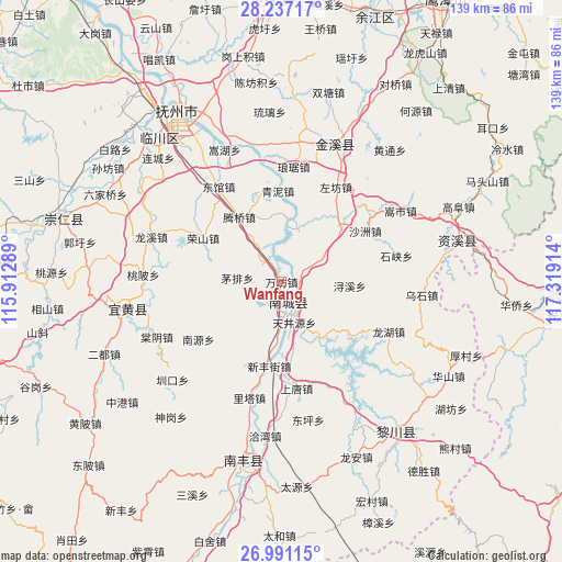 Wanfang on map