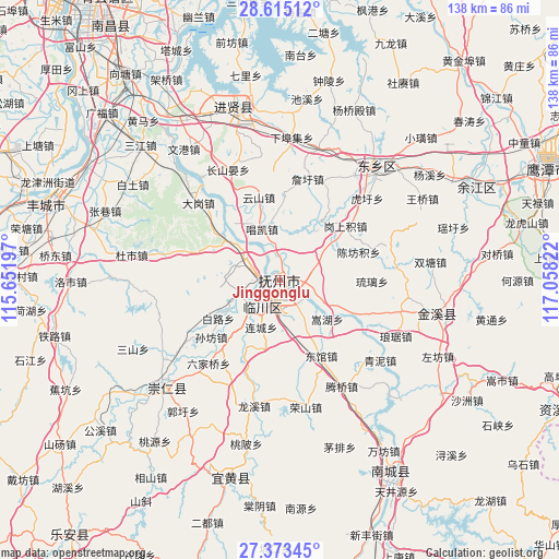 Jinggonglu on map