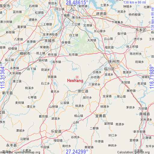 Heshang on map