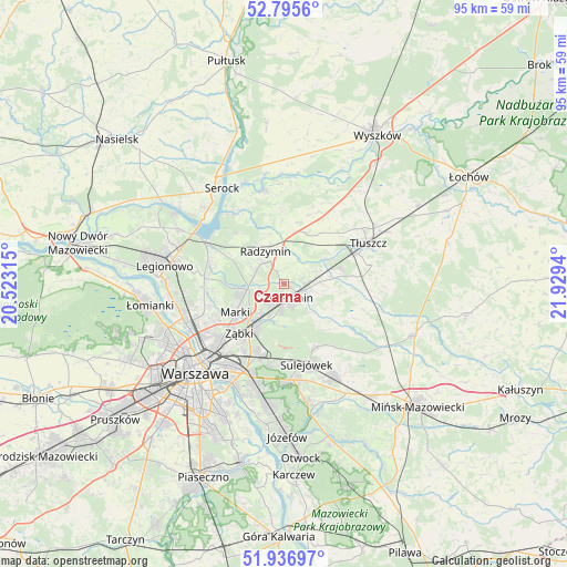 Czarna on map