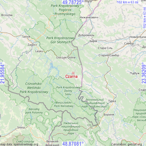 Czarna on map