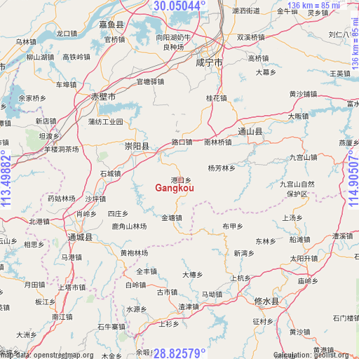 Gangkou on map