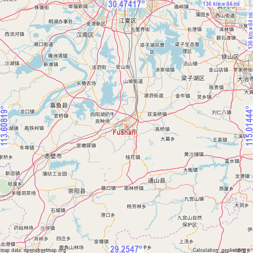 Fushan on map