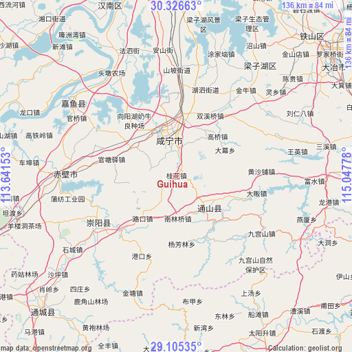 Guihua on map