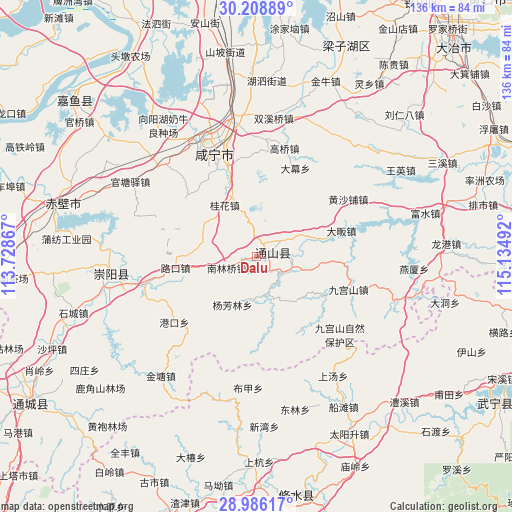 Dalu on map