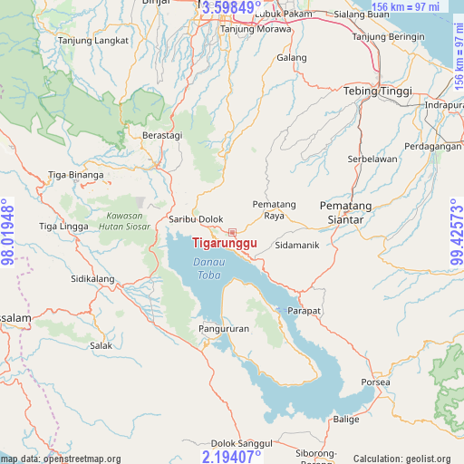 Tigarunggu on map