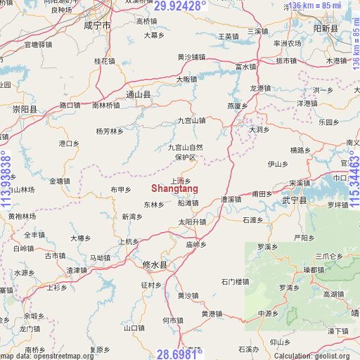 Shangtang on map