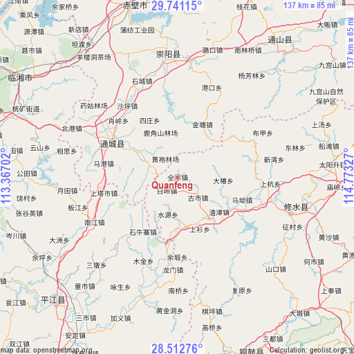 Quanfeng on map