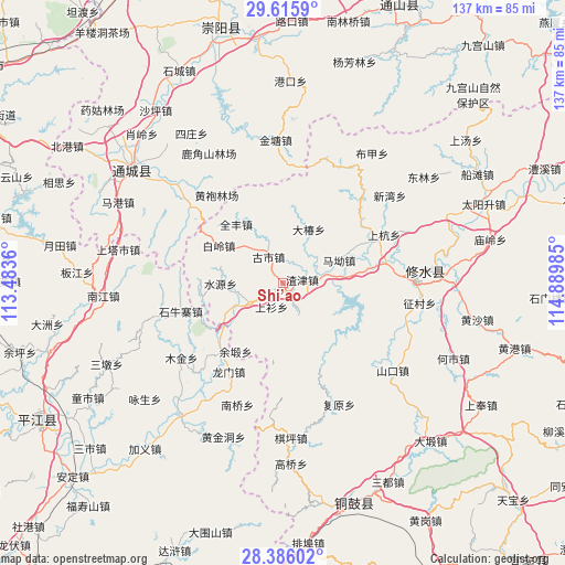 Shi’ao on map