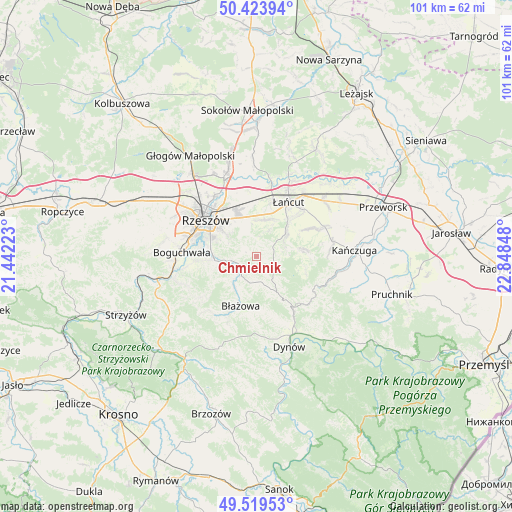 Chmielnik on map