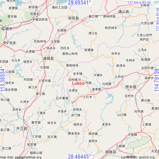 Lukou on map