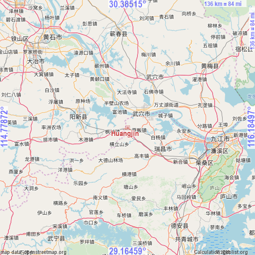 Huangjin on map