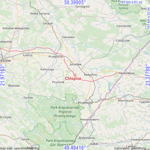 Chłopice on map