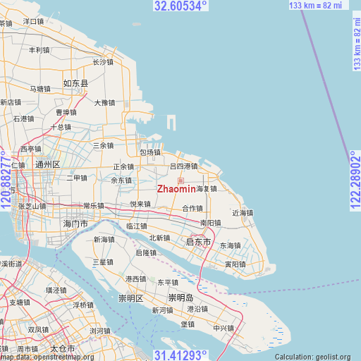 Zhaomin on map