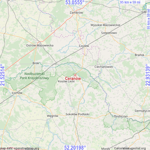 Ceranów on map