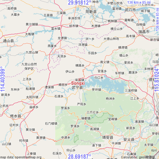 Songxi on map