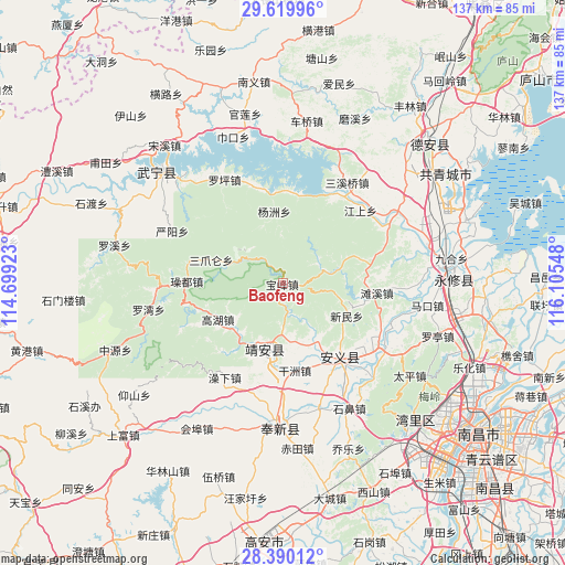 Baofeng on map