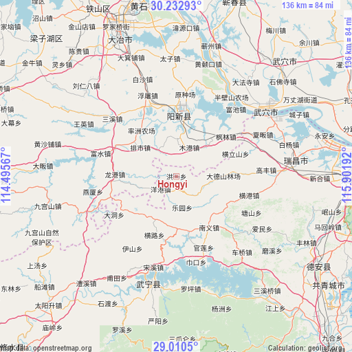 Hongyi on map