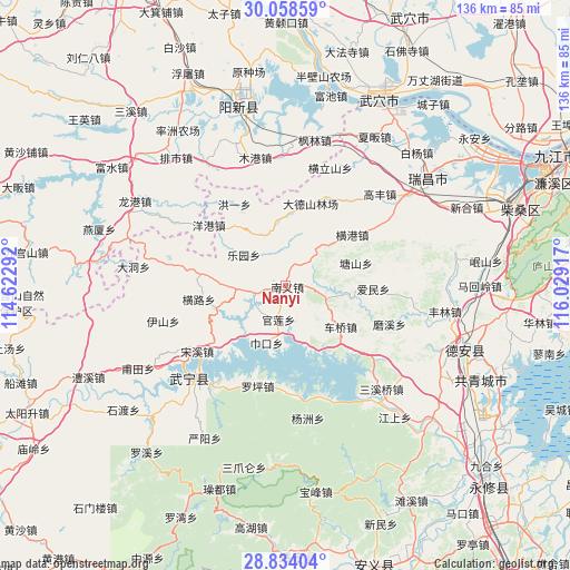 Nanyi on map