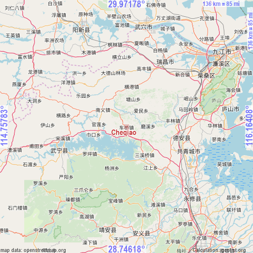 Cheqiao on map