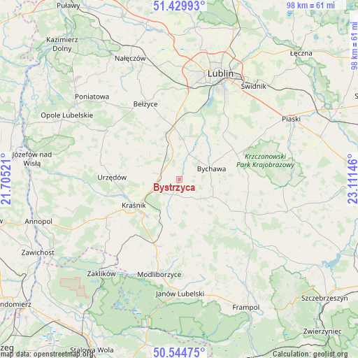 Bystrzyca on map