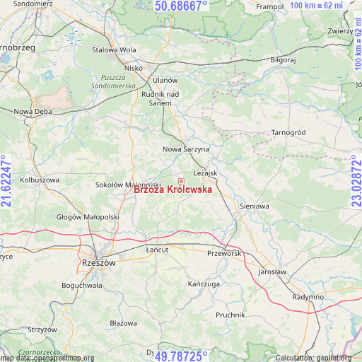 Brzóza Królewska on map