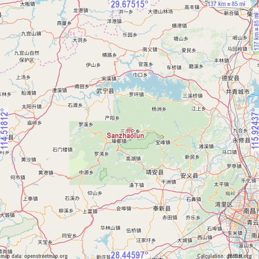 Sanzhaolun on map